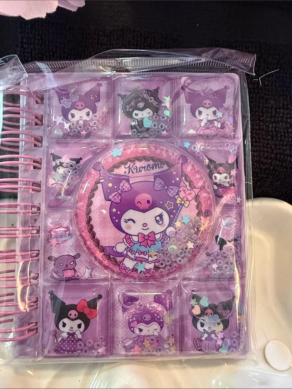 Purple Glitter Spiral Mini Notebook